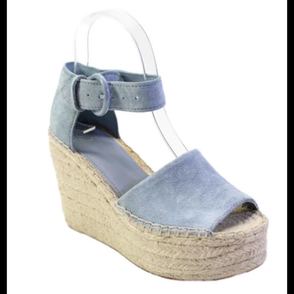 Marc Fisher blue espadrille wedges